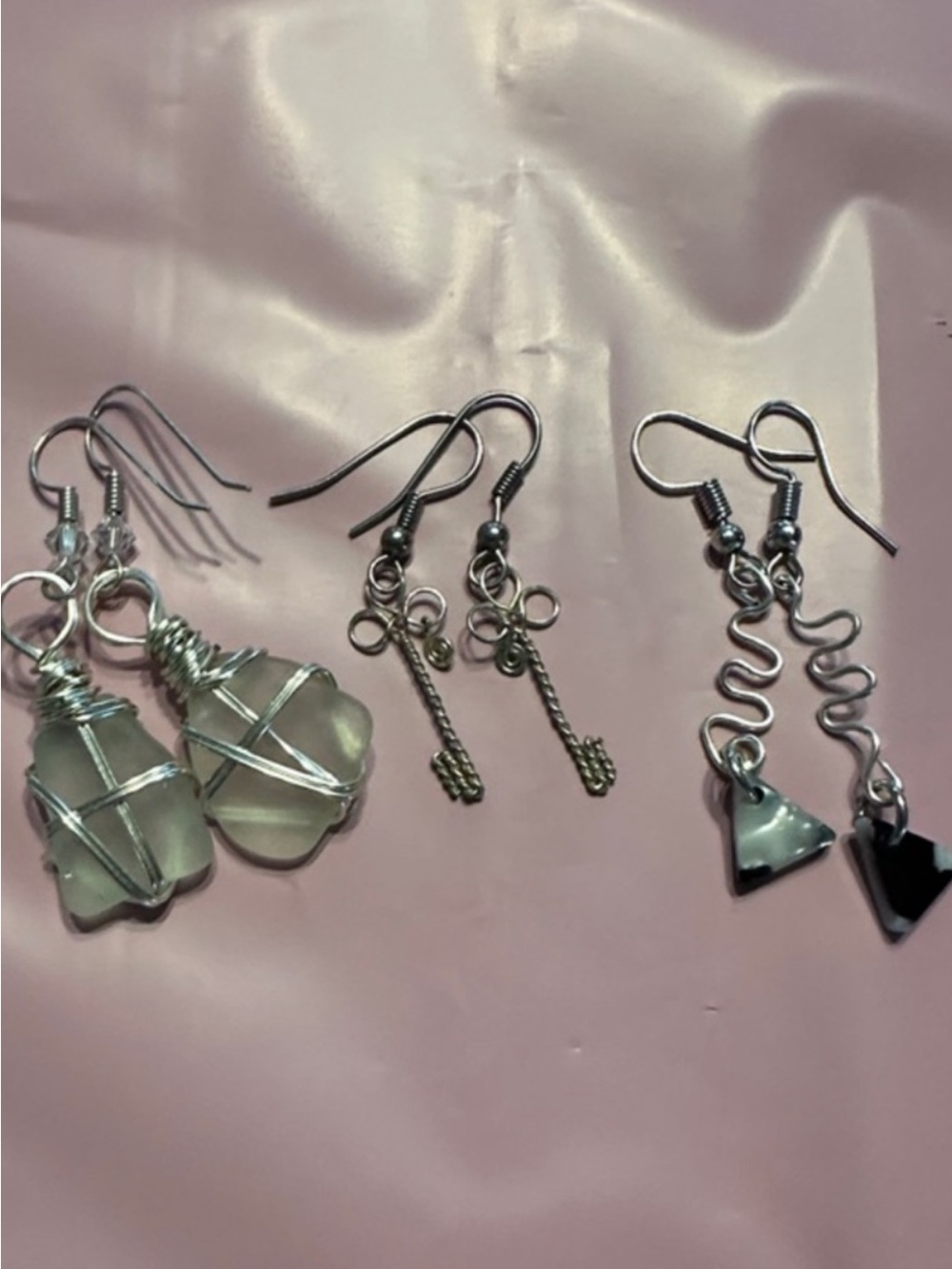 Handmade set of 3 earrings